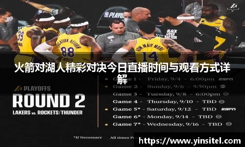 火箭对湖人精彩对决今日直播时间与观看方式详解